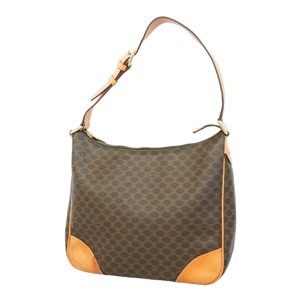 Celine Macadam Shoulder Bag, Brown, Women's, P3488952
